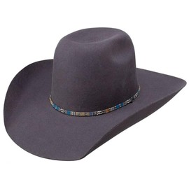 RESISTOL Men's Grey 6X Hooey Silver Smoke Wool Felt Western Hat Grey 7 1/4