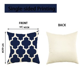 Navy Blue Decorative Pillow Covers 18 x 18 Inch Set of 4 Modern Geometric Striped Throw Pillow Covers Cushion Case for Couch Sofa Living Room Indoor Outdoor Home Decor