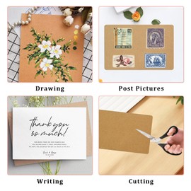 Pack of 150 A6 Kraft Paper Cards, 14.5 x 9.5 cm Blank Postcards, Index Cards Set for DIY for Thank You Cards, Crafts, Wedding Invitations, Graffiti Greeting Cards (Brown/White/Black)