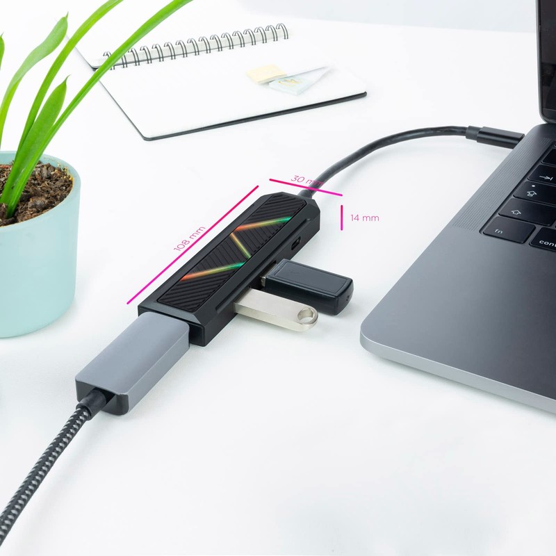 USB C Hub with Dual USB-A and One USB-C Port