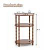 Oval Side Table, Small End Table with 3-Tier Storage Shelf,