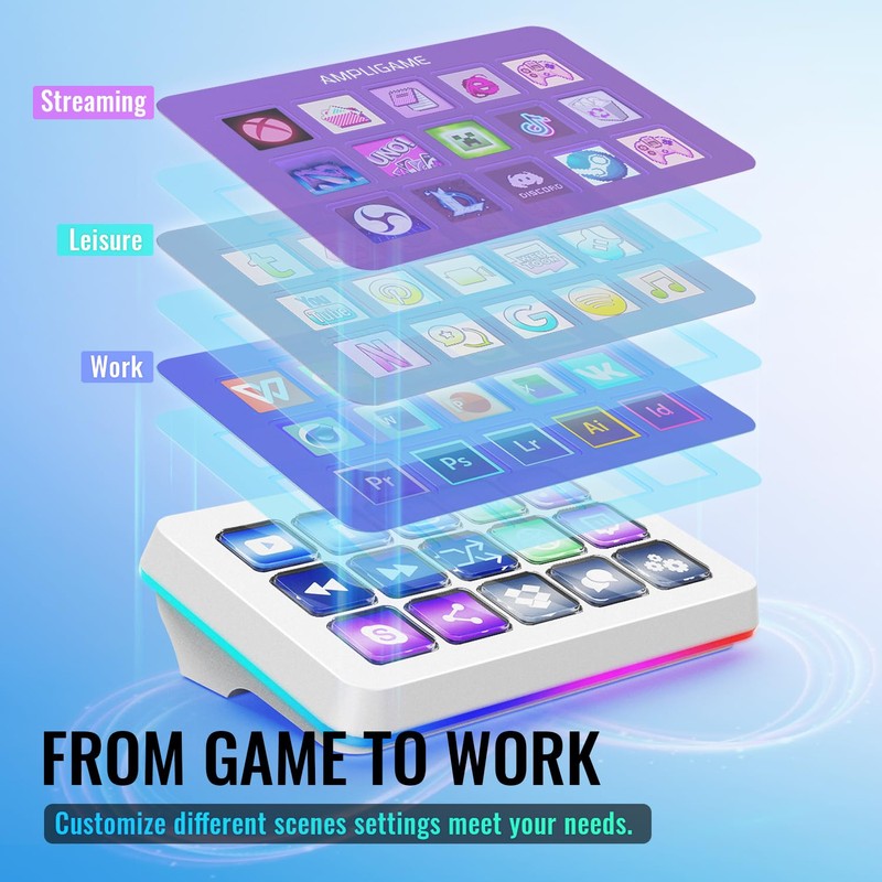 FIFINE AmpliGame Gaming Controller with 15 Shortcuts for OBS Streaming