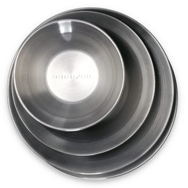 Ciathelife Stainless Steel Tableware Plates, Bowls, Cutlery, Dinnerware Set, Bowls & Plates, 4 Piece Set