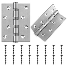 2 Stück Schwerlastscharnier, 100×75x2,3mm Edelstahl Scharniere Schwerlast, 4 Zoll Scharniere Klappbar, Scharnierband mit 16 Edelstahl Schrauben, Türscharniere für Tür, Fenster, Schrank, TierHaus
