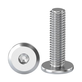 Drenky Stainless Steel Screws M8, Rounded Head Screws Pack of 10 Flat Head Screws Hex Socket M8 x 25 mm V2A Screws Furniture Screws for Furniture Assembly, Woodworking Projects