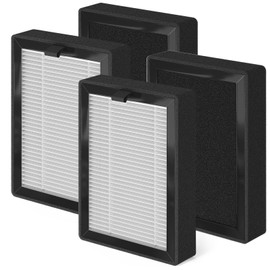 SAKEGDY LV-H128 Replacement Filter, Compatible with Levoit LV-H128 Air Purifier and PUURVSAS (HM669A) / ROVACS (RV60) Air Purifier, 3-in-1 Filtration with H13 True HEPA, 4 Pack.