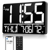 tawiliysy 13" Large Digital Wall Clock with Remote, Bluetooth Connection,