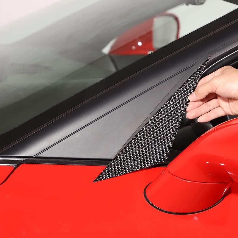 PIUGILH Soft Carbon Fiber A-Pillar Panel Cover Trim Kit, Outer