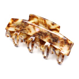 QinGoo Large Coffee Square Hair Clip Beautiful Women's Hair Clip Headdress Elegant Hair Accessory 1 Piece (9.8 cm x 4.2 cm, Coffee)