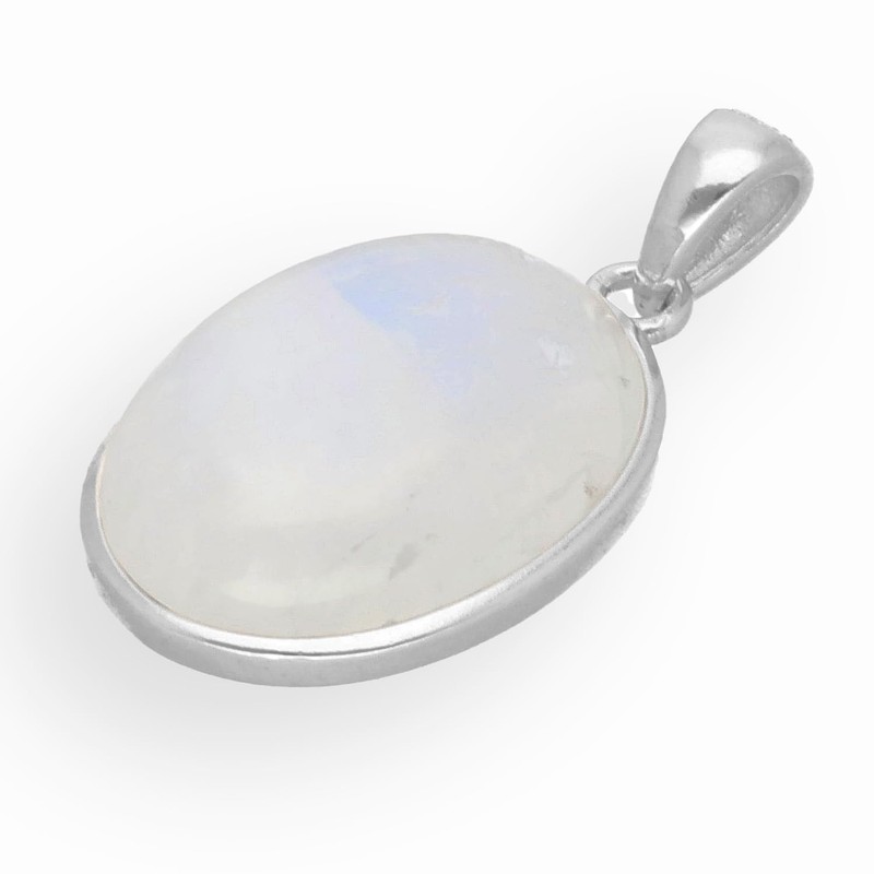 Lebensquelle Plus Rainbow Moonstone Gemstone Pendant Oval | Set in