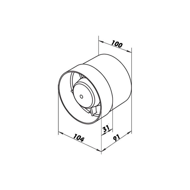 Ducted FAN, VKO- verengt / Socket 100 MM