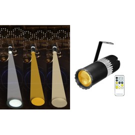 SENLAN 15W Double White/Cool White & Warm White LED Pinspot Light by manual focus with IR Controller, Spotlight for Disco, KTV, Party, Wedding