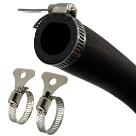6FT Dishwasher Discharge Hose - 7/8" ID, 1.18Inch OD Nitrile Rubber Hose with 2 Clamps, High - Integrity, Pressure - Resistant Seal to Avoid Leaks, Long - Term, Reliable Operation