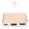 Type‑c to HDMiUSB3.1 Converter Aluminium Alloy Shell Compact Multi‑Port Support