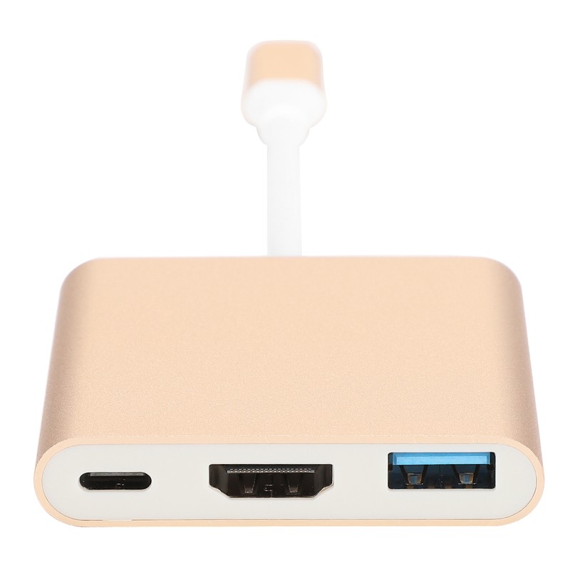 Type‑c to HDMiUSB3.1 Converter Aluminium Alloy Shell Compact Multi‑Port Support