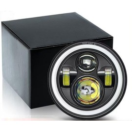 zoomto 5.75" Round LED Headlight for Motorcycle, Compatible with Harley Sportster Dyna Low Rider Street Bob lron 883 1200 Softail Wide Glide Triple Headlamp,1PCS