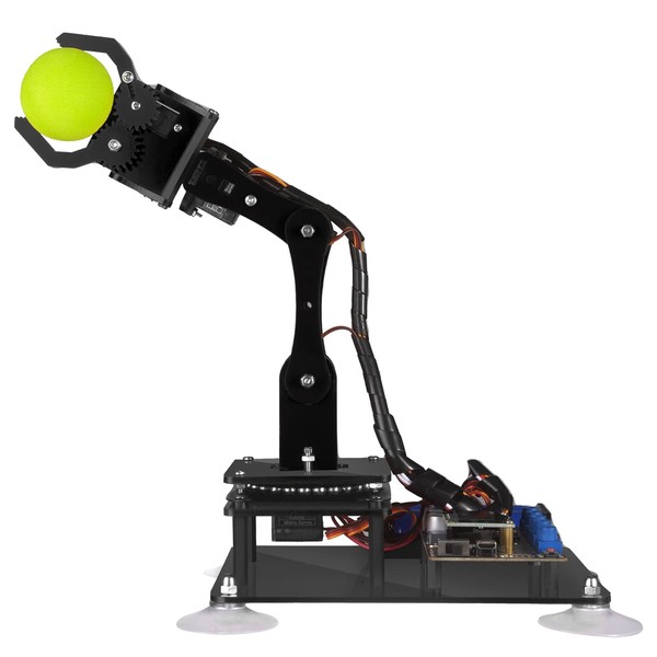 Adeept 5 Axis Robotic Arm Kit Compatible with Arduino IDE DIY Robot Kit Arm Steam Robot with OLED Display Processing Code and PDF Tutorial via Download Link