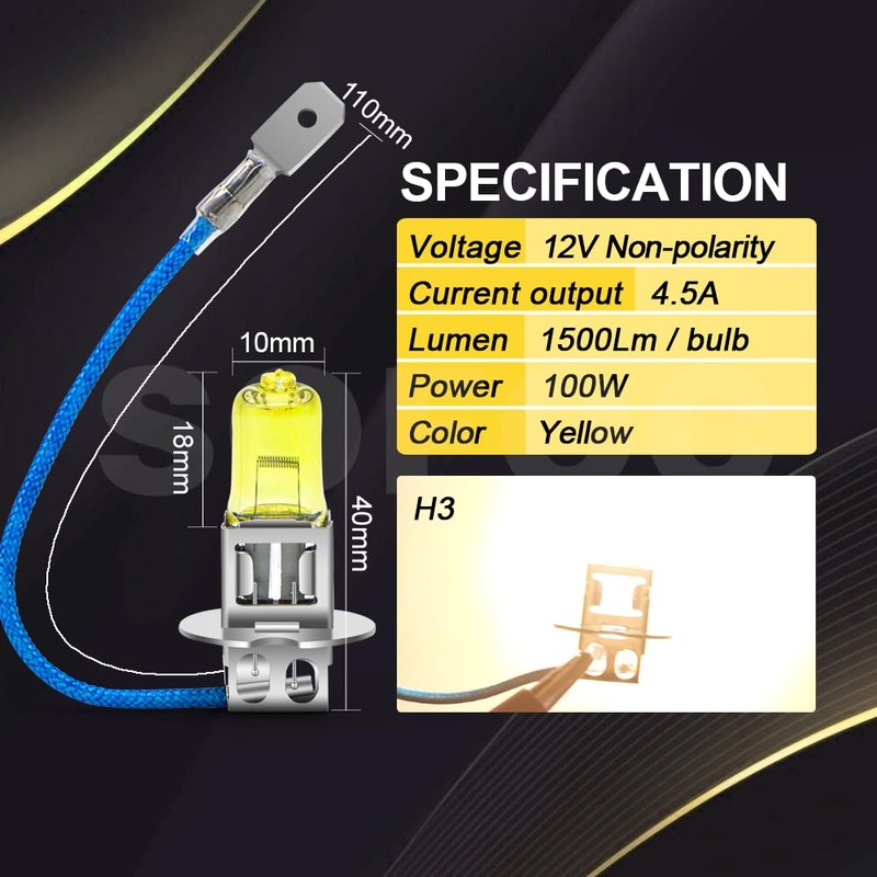 SOFOC H3 Halogen for Car Fog Light Auxiliary Headlight 12