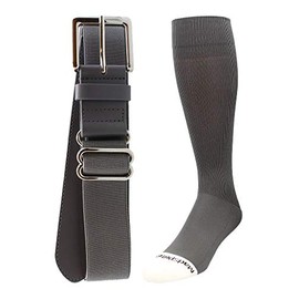 MadSportsStuff Pro Line Baseball Socks and Belt Combo (Graphite, Small)