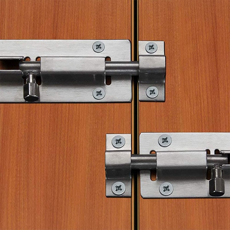Door Security Slide Latch Lock, Upgrade 3 Inches Thickened Stainless
