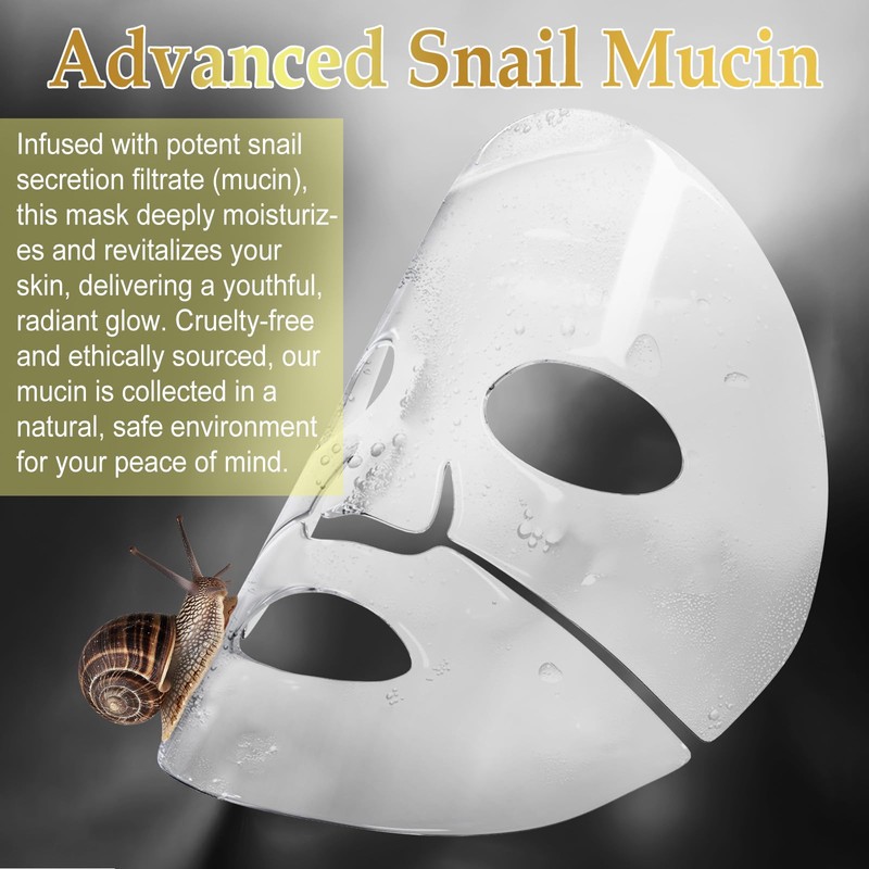 ITSDAWN 6 Pack Advanced Snail Mucin Glass Glow Face Masks,