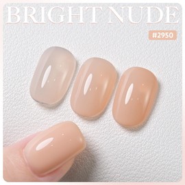GAOY Nude Jelly Gel Nail Polish, 16ml Sheer Translucent Netural Soak Off Gel Polish, UV Light Cure for Nail Art DIY at Home, 2950 Bright Nude