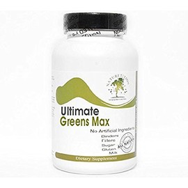 Ultimate Greens Max - Kelp Bladderwrack Dulse Clubmoss Irish Moss Gentian ~ 90 Capsules - No Additives ~ Naturetition Supplements