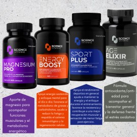 Combo Premium Deportista Energa Rendimiento Y Recuperacion Crcuma Magnesio Resveratrol Nad Glutation L-carnitina Camellia Sinensis Urolitina A...     
