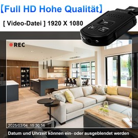 TANGMI Bodycam, 1080P HD Body Cam, Nachtsicht & Bewegungserkennung Körperkamera mit 64GB Micro SD Karte