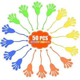 50 Pcs Sticky Hands Party Favors Toys,Stretchy Elastic Climbing Palms Novelty Funny,for Carnival Birthday Party Favors,Loot Goodie Party Bags Fillers,Random Color