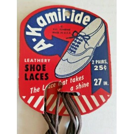 Alox 1940'S Store Shoe Lace Hanging Display Card  New Old Stock