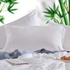 SLEEP ZONE Queen Pillowcase - 100% Rayon White Pillowcase Set