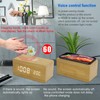 Buachois Wooden Digital Alarm Clock, Alarm Clock with Wireless Charging