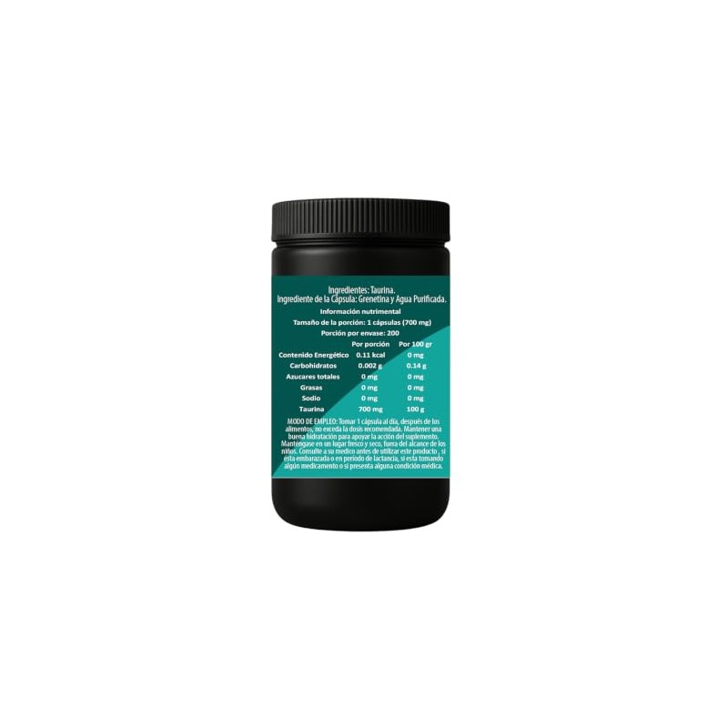 ISAAQUIM Taurina 700 mg – 200 Cápsulas | Aminoácido en