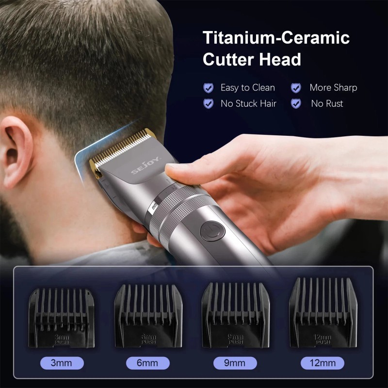 Sejoy Rechargeable Hair Clippers Cordless Trimmer Shaving Machine Cutting Barber