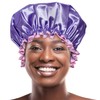 Bodylife Shower Cap Reusable Bath Cap Dual layered Waterproof Purple