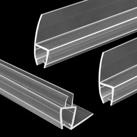 Shower Door Seal Set 3 PCS, 78" Long Shower Door Strip for 1/4"(6mm) Thick Glass, Frameless Glass Shower Door Bottom&Side PVC Seal H-Type, Stop Water Leaks