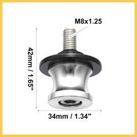 2PCS Swing Arm Spool, Motorcycle CNC Rear Stand Swing Arm Spool Sliders Stand Swingarm Bobbins(8mm SLIVER) ﻿