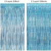 Metallic Tinsel Curtain Light Blue Glitter– OEMG 4Pack 3.3x8.2FT Light
