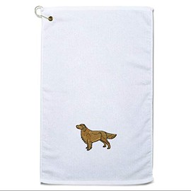 Style In Print Golf Towel Golden Retriever Dog B Cotton Bag Accessories White
