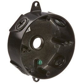 RAB Lighting VXCB Weatherproof Round Box with No Cover, Aluminum, 1/2" Hole Size, Black