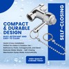 Self-Closing Shower Valve with Pull Chain, Chrome, Indoor or Outdoor