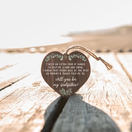 Will you be my Godfather men gifts | Eucalyptus ornament for men | godparent uk gift bags | womans son godfather daughter keepsake | thank you presents poem hen party | green white patterns