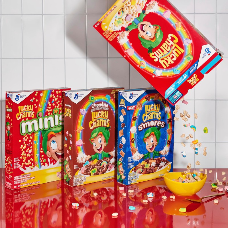 Lucky Charms Gluten Free Cereal with Marshmallows, Kids Breakfast Cereal,