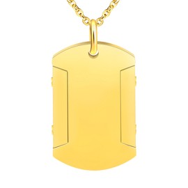 Feilok Men's Stainless Steel Necklace with Pendant Military Army Dog Tag Pendant for Men, Stainless Steel