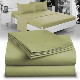 Twin Sheet Set - 1800 Ultra-Soft Microfiber Twin Bed Sheets - Double Brushed - Deep Pockets - Easy Fit – Wrinkle Free - Comfy - 3 Piece Set - Bedding Sheets & Pillowcases (Twin, Sage Green)