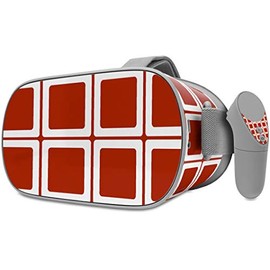Decal Style Skin Wrap Compatible with Oculus Go Headset - Squared Red Dark (Oculus NOT Included)