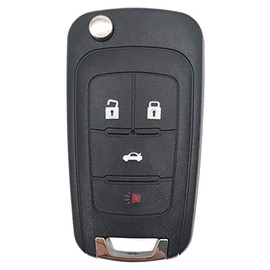 4 Buttons Folding Flip Key Fob Cover Case fits for Chevy Malibu Cruze Camaro Equinox Verano Sonic Keyless Entry Remote Control Key Fob Shell