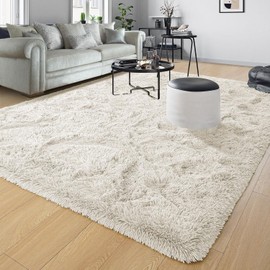 MOONLIGHT20015 Area Rug 5x7 for Living Room – Soft White Large Shaggy Rug Non-Slip Indoor Floor Carpet for Bedroom, Nursery, Kids Room – Modern Home Decor, Durable & Easy-Care