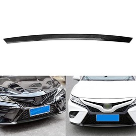 Xotic Tech Front Bumper Chin Spoiler Lip Splitter Center Piece Cover Trim, Carbon Fiber Pattern, Compatible with Toyota Camry SE XSE 2018-2020